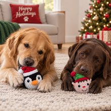 Load image into Gallery viewer, 4" Christmas EZ Squeaky Twin Pack Ball - Penguin & Elf
