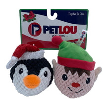 Load image into Gallery viewer, 4" Christmas EZ Squeaky Twin Pack Ball - Penguin & Elf