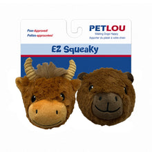 Load image into Gallery viewer, 4" EZ Squeaky Ball Twin Pack - Capybara &amp; Highland Cow
