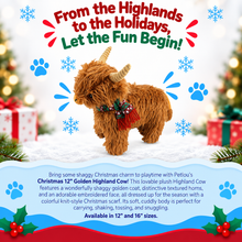 Load image into Gallery viewer, 12" Christmas Golden Highland Cow
