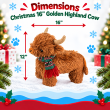 Load image into Gallery viewer, 16" Christmas Golden Highland Cow
