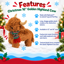 Load image into Gallery viewer, 16" Christmas Golden Highland Cow
