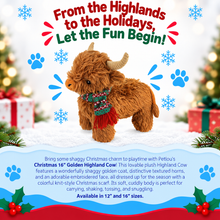 Load image into Gallery viewer, 16" Christmas Golden Highland Cow
