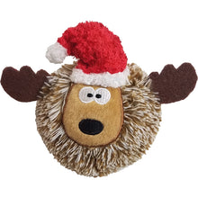 Load image into Gallery viewer, 4&quot; Christmas EZ Squeaky Twin Pack Ball - Hedgehog &amp; Reindeer
