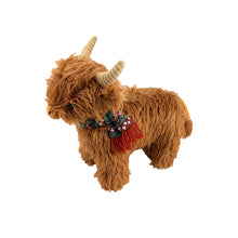 Load image into Gallery viewer, 12" Christmas Golden Highland Cow
