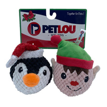 Load image into Gallery viewer, 4&quot; Christmas EZ Squeaky Twin Pack Ball - Penguin &amp; Elf
